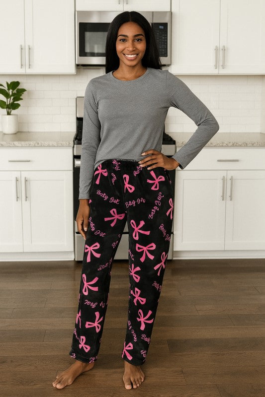 FLEECE PAJAMA PRINT PANTS