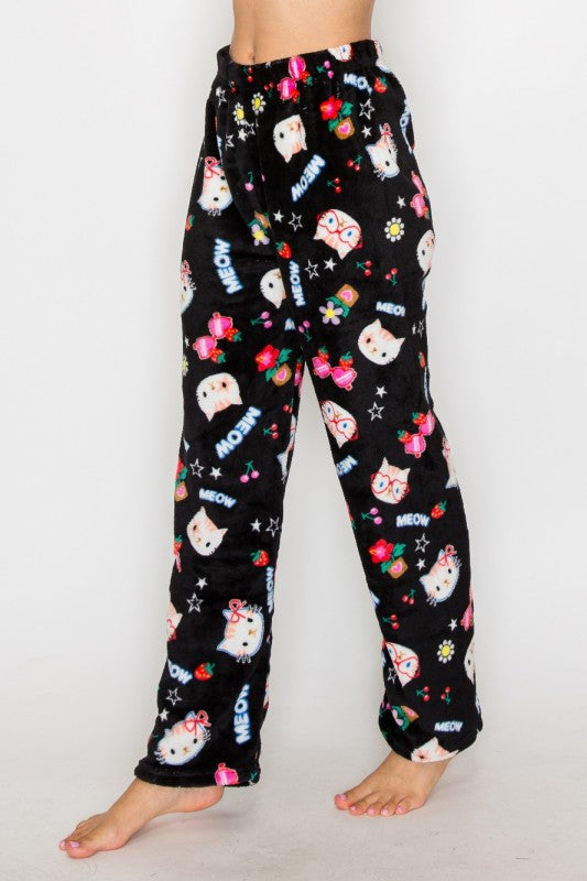 FLEECE PAJAMA PRINT PANTS