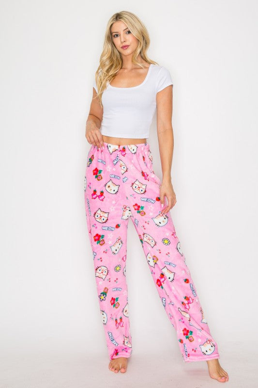 FLEECE PAJAMA PRINT PANTS