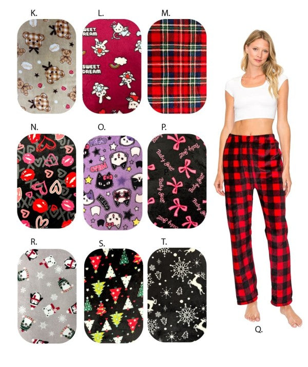 FLEECE PAJAMA PRINT PANTS