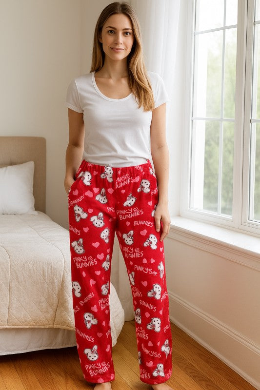 FLEECE PAJAMA PRINT PANTS