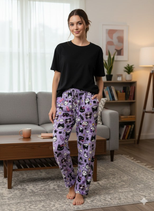 FLEECE PAJAMA PRINT PANTS