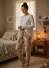 FLEECE PAJAMA PRINT PANTS