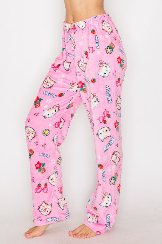 FLEECE PAJAMA PRINT PANTS
