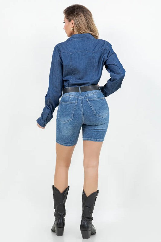 denim bermuda shorts