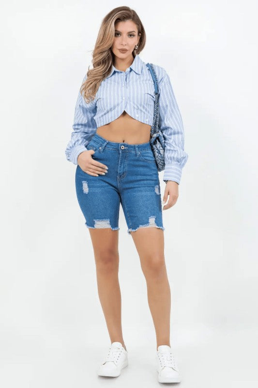 denim bermuda shorts