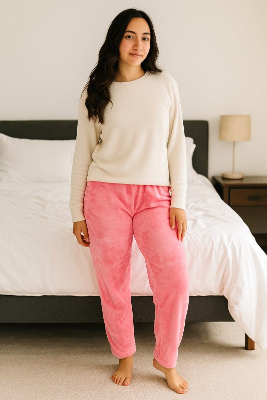FLEECE SOLID  PAJAMA PANTS