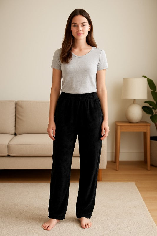 FLEECE SOLID  PAJAMA PANTS