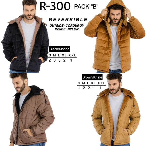 REVERSABLE MEN JACKET WITH HOODIE