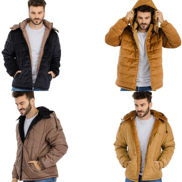 REVERSABLE MEN JACKET WITH HOODIE