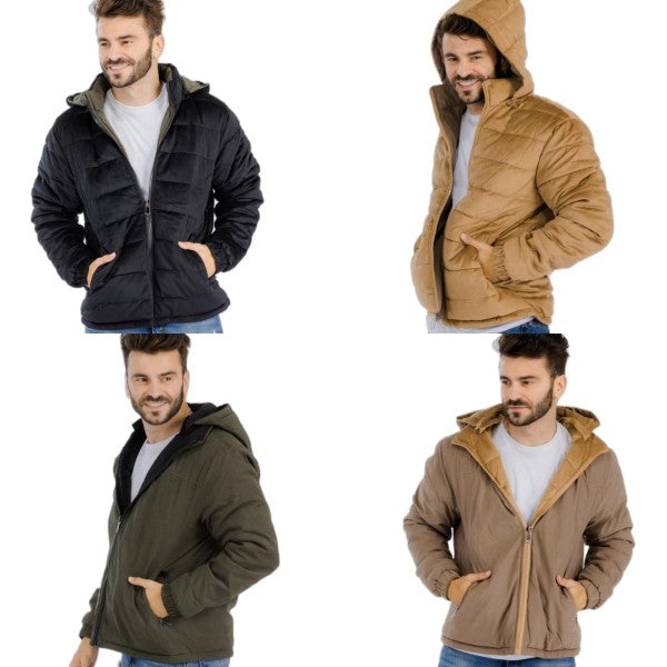 REVERSABLE MEN JACKET WITH HOODIE