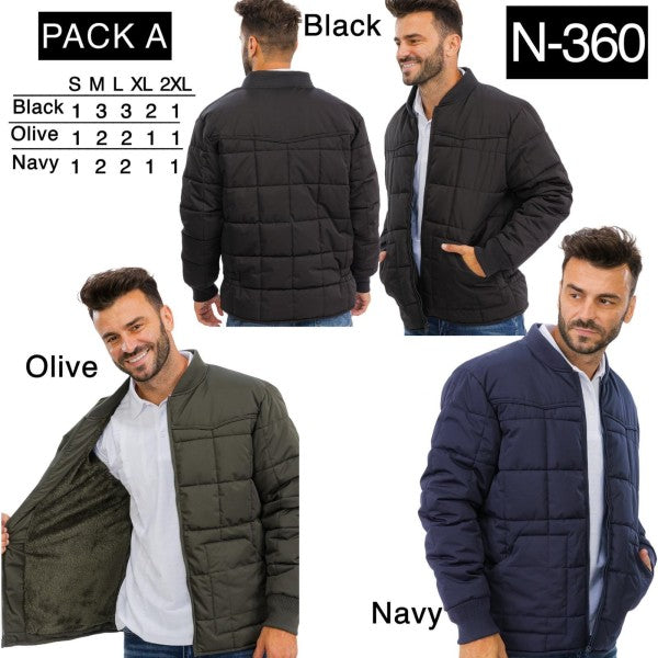 MEN'S NYLON JACKET WITH FUR-LINED