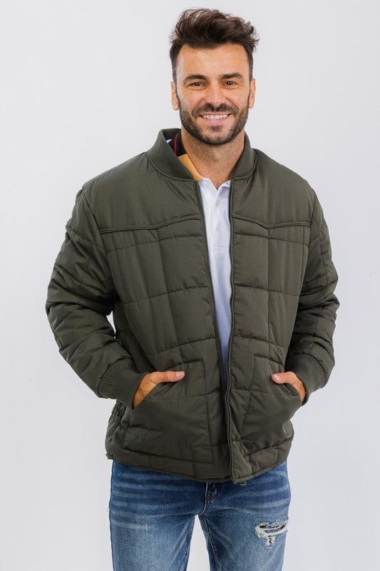 MEN'S NYLON JACKET WITH FUR-LINED
