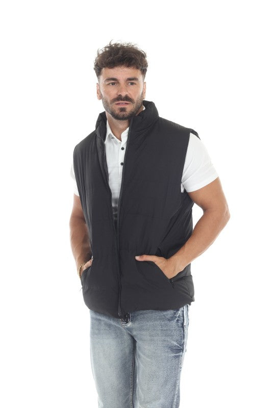 Men  black puffer vest