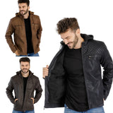 MEN'S  PU JACKET WITH FUR-LINED