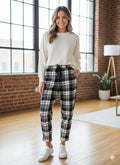 Thumbnail of FUR-LINED PLAID EASY PANTS