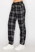 Thumbnail of FUR-LINED PLAID EASY PANTS