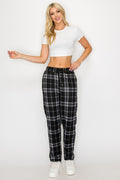 Thumbnail of FUR-LINED PLAID EASY PANTS