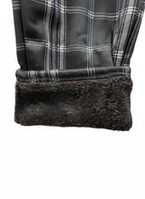 FUR-LINED PLAID EASY PANTS