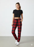 Thumbnail of FUR-LINED PLAID EASY PANTS