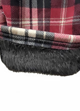 FUR-LINED PLAID EASY PANTS