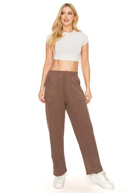 FUR-LINED WOOL TOUCH LOOSE FIT ANKLE PANTS
