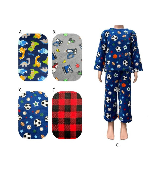 BOY'S  PLUSH PAJAMA SET