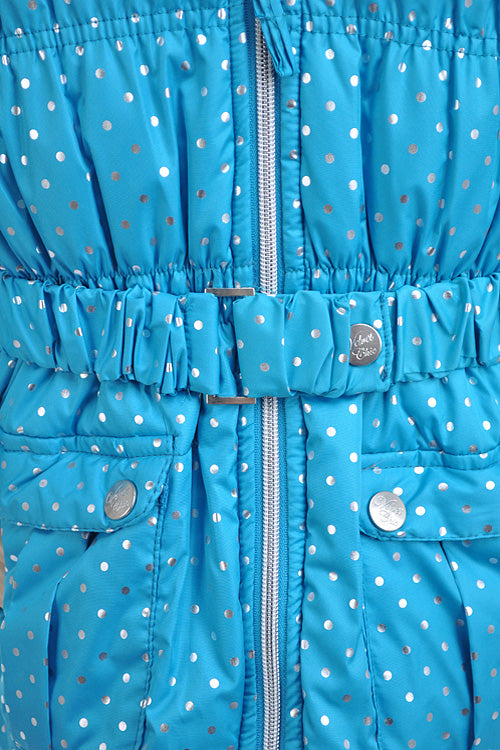 SILVER DOT PRINT PUFFER JACKET
