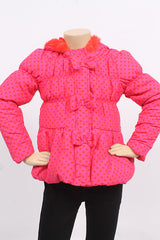 POLY FILL PRINTED NYLON  GIRLS JACKET