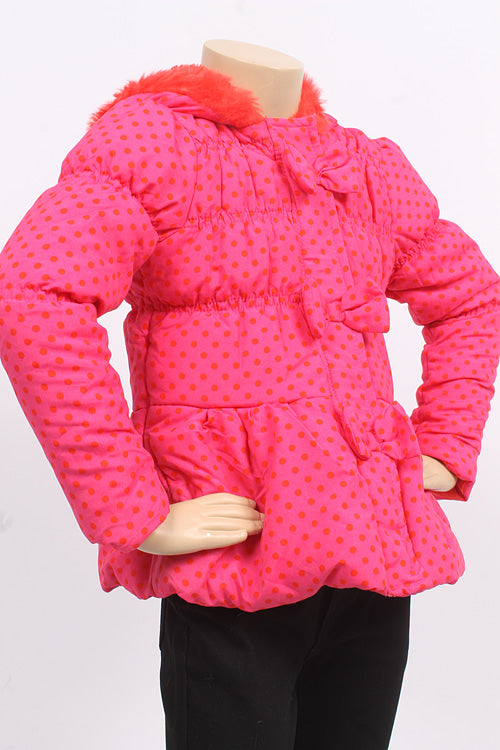 POLY FILL PRINTED NYLON  GIRLS JACKET