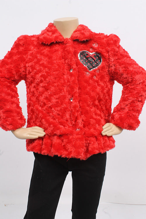 FAUX FUR GIRLS JACKET WITH LINNING