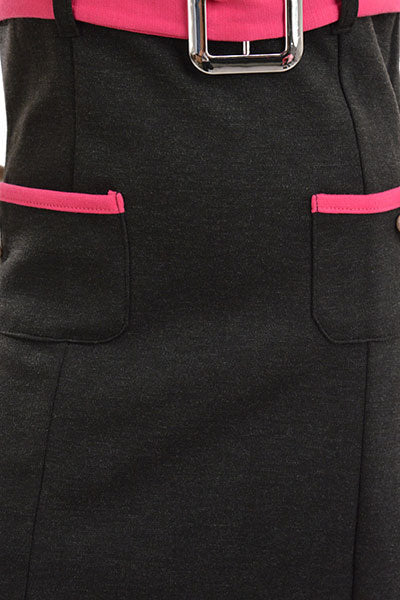 Piece Pocket Dress in pink, white, black .