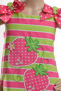 Thumbnail of Strawberry Striped Sundress. In green/pink..