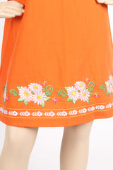 POPLIN DRESS WITH EMBROIDERY