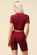 Thumbnail of WORKOUT OUTFIT CROP TOP AND BIKER SHORTS SET