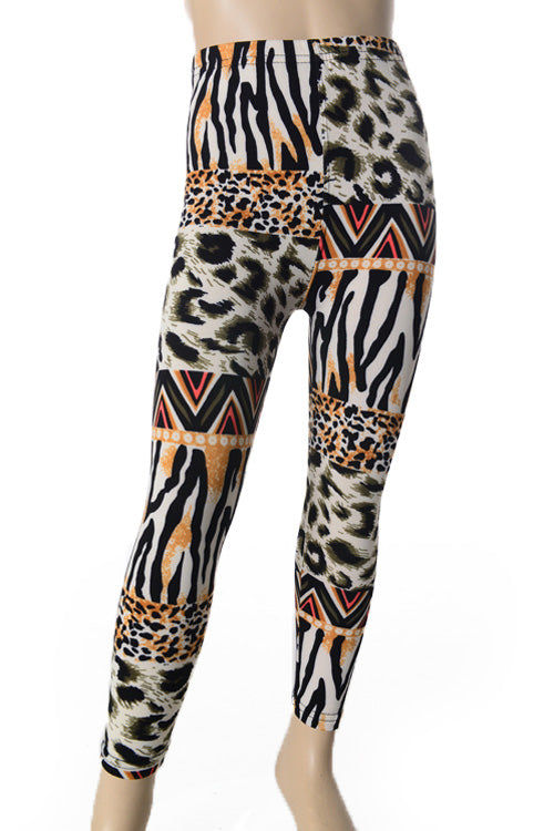 Print leggings in two sizes WITH FLEECE LINED