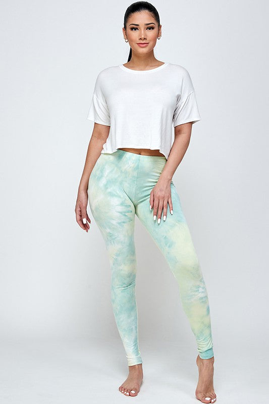 TIE DYE print  full length PLUS leggings