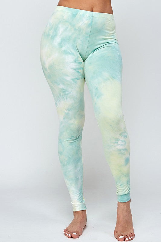 TIE DYE print  full length PLUS leggings