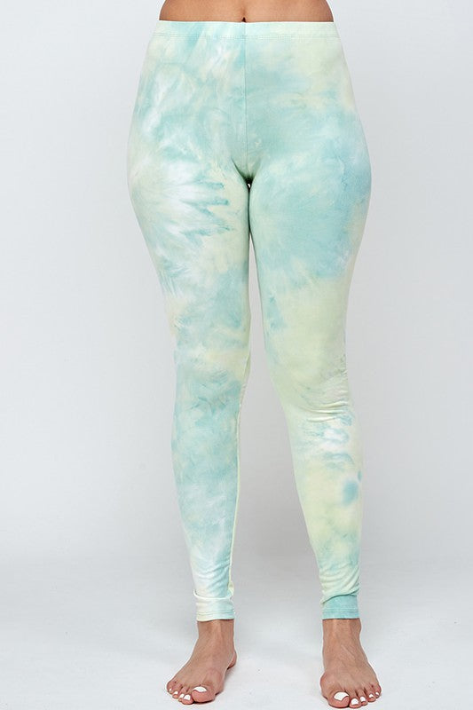 TIE DYE print  full length PLUS leggings