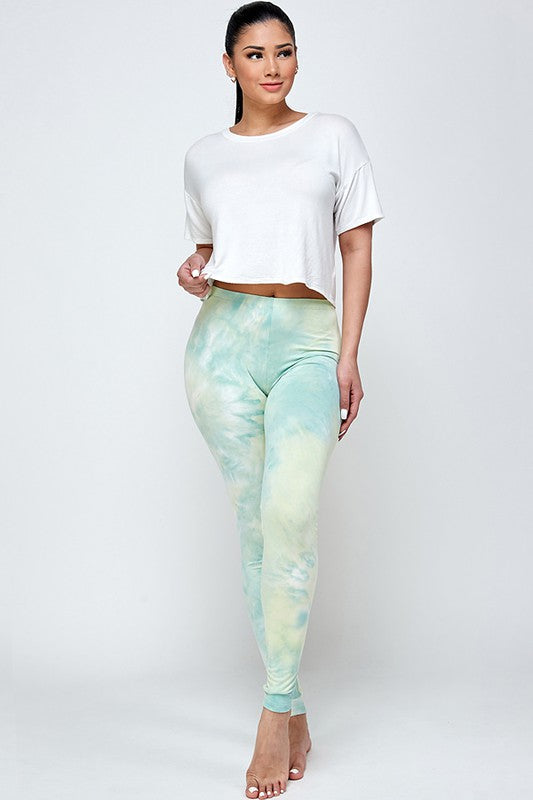 TIE DYE print  full length PLUS leggings