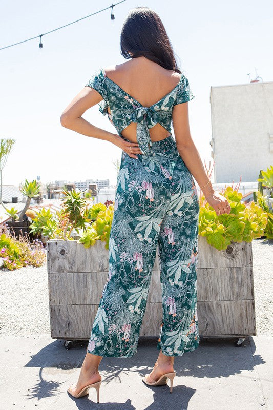 PRINT OFF SHOULDER AND WIDE LEG JUMPSUIT