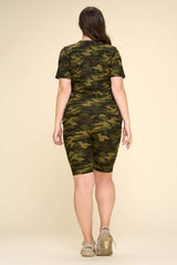 PLUS SIZE CAMO BIKER SHORT