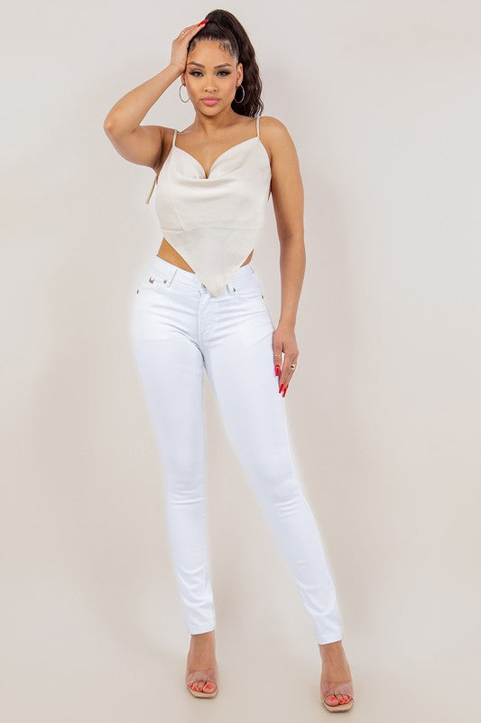 WHITE DENIM SKINNY JEANS