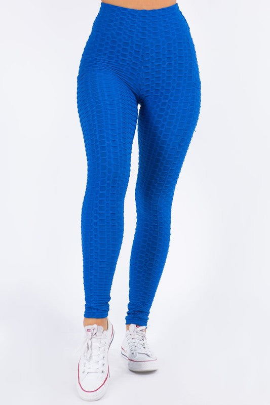 Solid textured BUTT LIFTED leggings