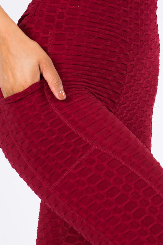 Solid textured BUTT LIFTED leggings