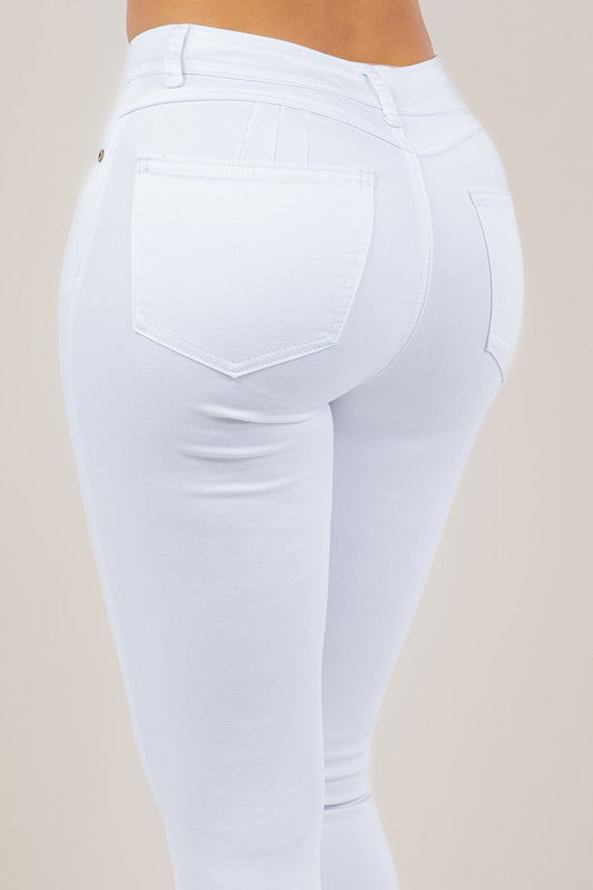 WHITE DENIM SKINNY JEANS