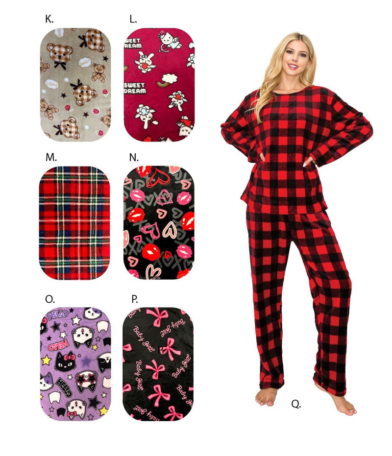 2-PIECE  PRINT BRUSHED PAJAMA SET