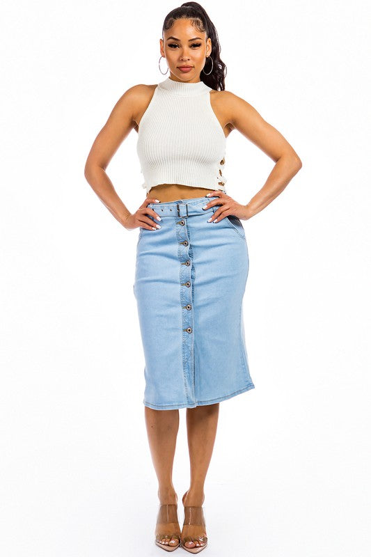 MIDI DENIM SKIRT