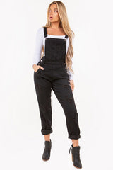 Black Ripped Denim Overall