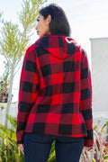 Thumbnail of SHERPA LINED PLAID HOODED ZIP-UP JACKET